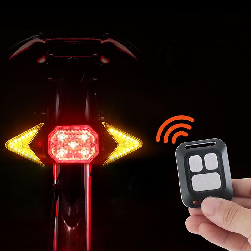 USB Rechargeable Wireless Remote Bicycle Turn Signal & Tail Light Set