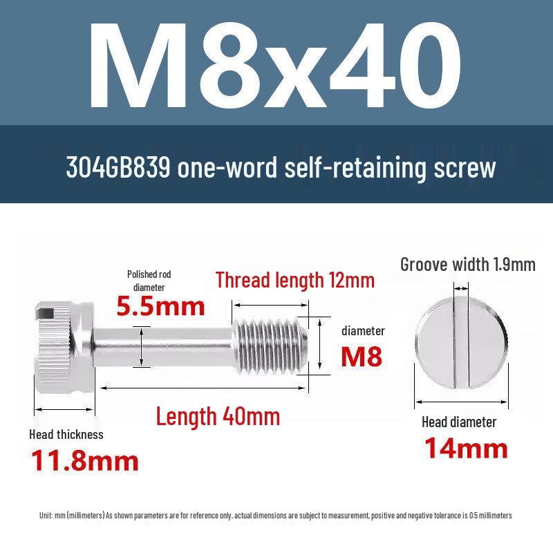Yigu 304 Anti-Loosening Knurled Head Captive Screw with Anti-Slip Design