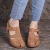 2021 Sommer Damen Klett-Keilsandalen - Große Größe, Europäischer & Amerikanischer Stil, Tägliche Freizeit, Mittelabsatz Baotou-Design