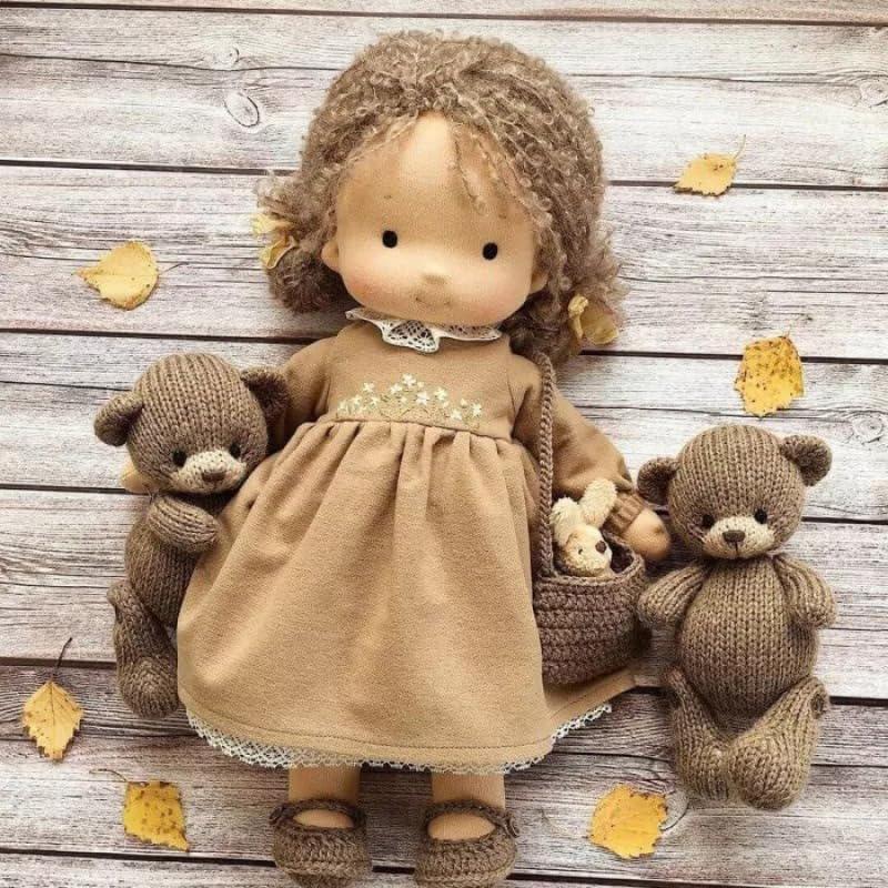 Waldorf Qo'g'irchoq Qo'lda Yasalgan Mini Kiyinish Qo'g'irchoqlari Mini Chiroyli Mahalliy Emal Qo'g'irchoq Kavay Yumshoq To'ldirilgan Plyush O'yinchoqlar Qiz Bola Bolalar Tug'ilgan Kun Sovg'asi