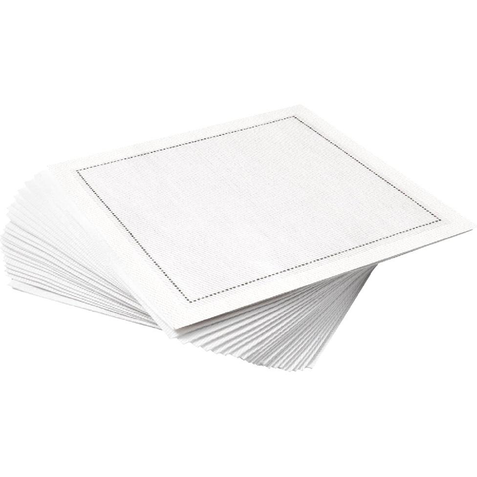 Five Star Cotton Cocktail Napk, Beverage & Party Napk - 4 x 4 Single Use (25 pack) White