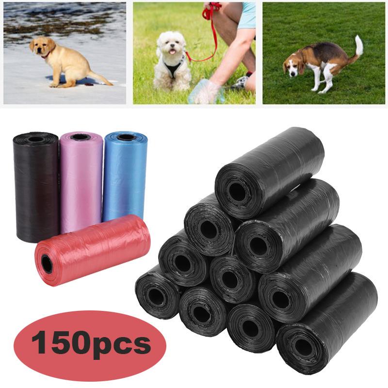 10 Rolls/150Pcs Plastic Pet Dog Waste Bags 33 * 22cm  Trash Cleaning Bag