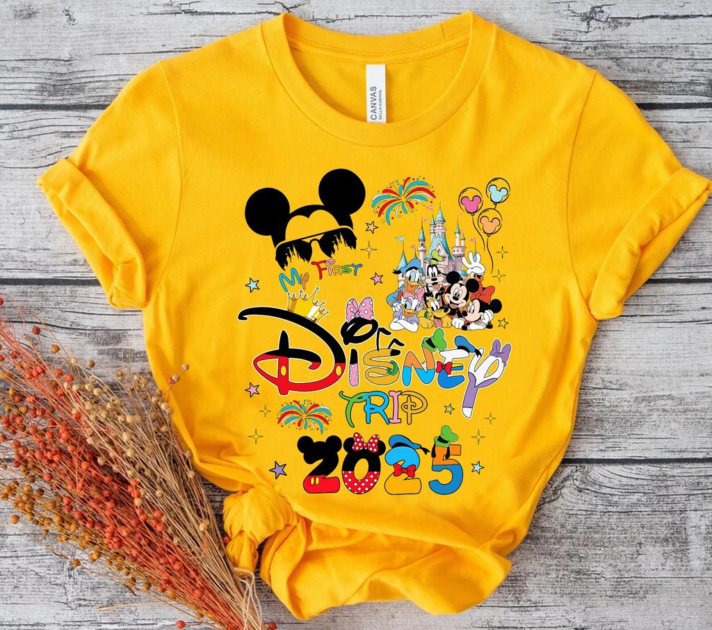 The First   Trip 2025 Mickey Minnie Women Cotton Tshirt Summer New Unisex Couples Oversized Street Wear