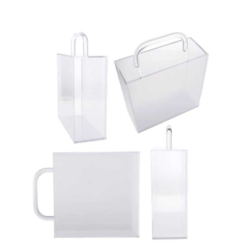 Acrylic Handheld Flowers Box Gift Wrapping Bag with Handle Reusable Bag for Bridesmaids Wedding Birthday