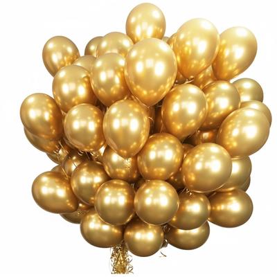 Gold Chrome Balloons Birthday Decoration Set of 100 Large Metallic Pieces