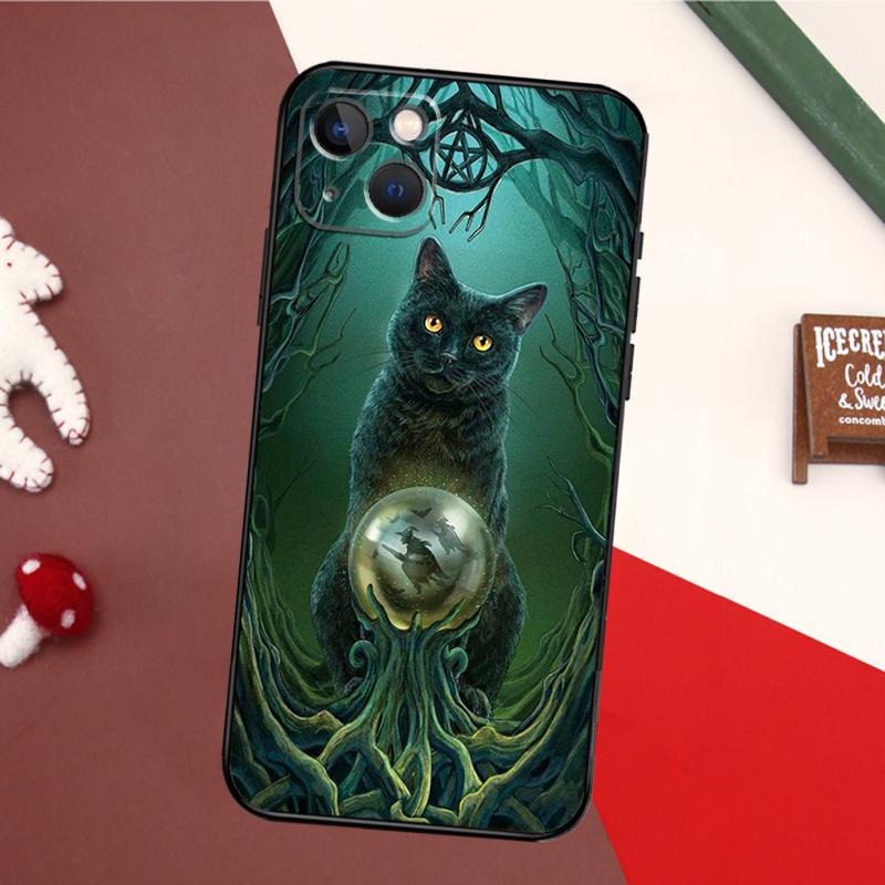 Witch Cat Case For iPhone 16 Pro Max 14 13 12 11 15 17 Pro Max mini 15 16 Plus 16e 17 Air Back Cover