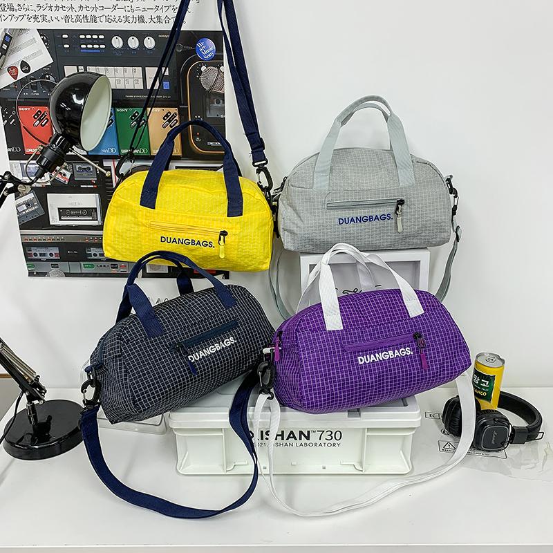 Plaid Student Shoulder Bag Travel Lightweight Large Capacity Crossbody Bag