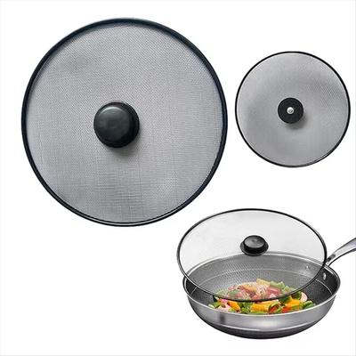 1Pc 29/33cm Kitchen Splash Guard Splatter Screens Frying Pan Splatter Guard Grease Splatter Screen Mesh Oil Proof Pot Lid