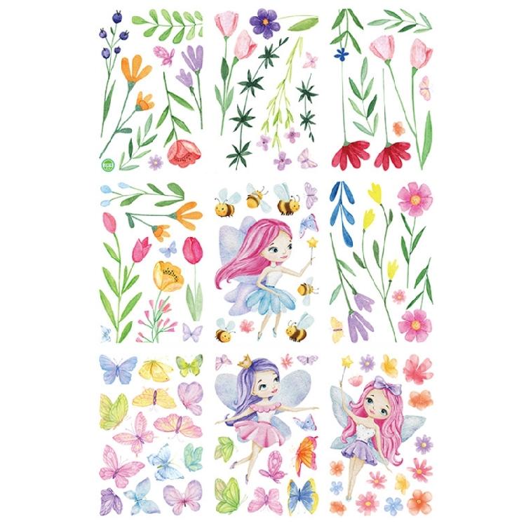 9 Sheets Reusable Spring Window Clings Sticker with Bright Color and Rich Pattern for Shopkeepers and Home Decoration