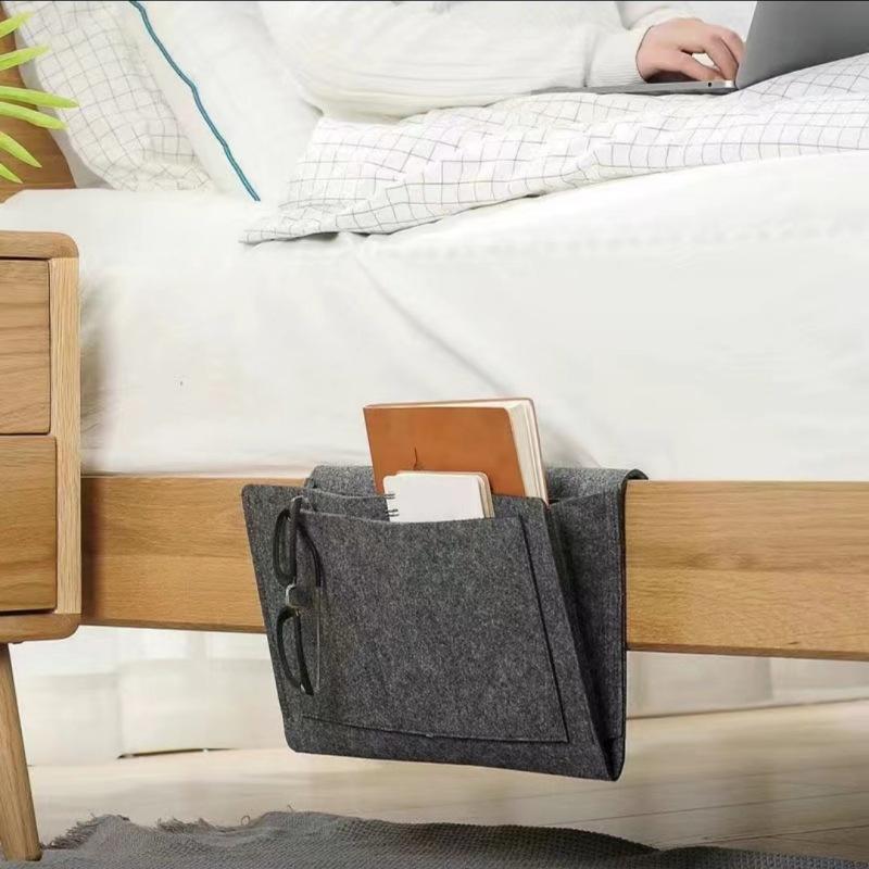 Hängende Aufbewahrungstasche für das Bett Handy Fernbedienung Taschentuch Aufbewahrungstasche Hängende Aufbewahrungstasche für Bücher am Bett Haushaltsgegenstände
