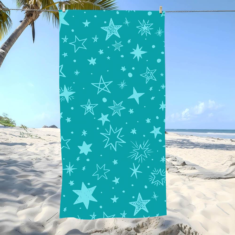 Dreamy Star Pattern Towel Beach Towel Oversized Super Absorbent Soft Swim BeachTowels for Men, Women