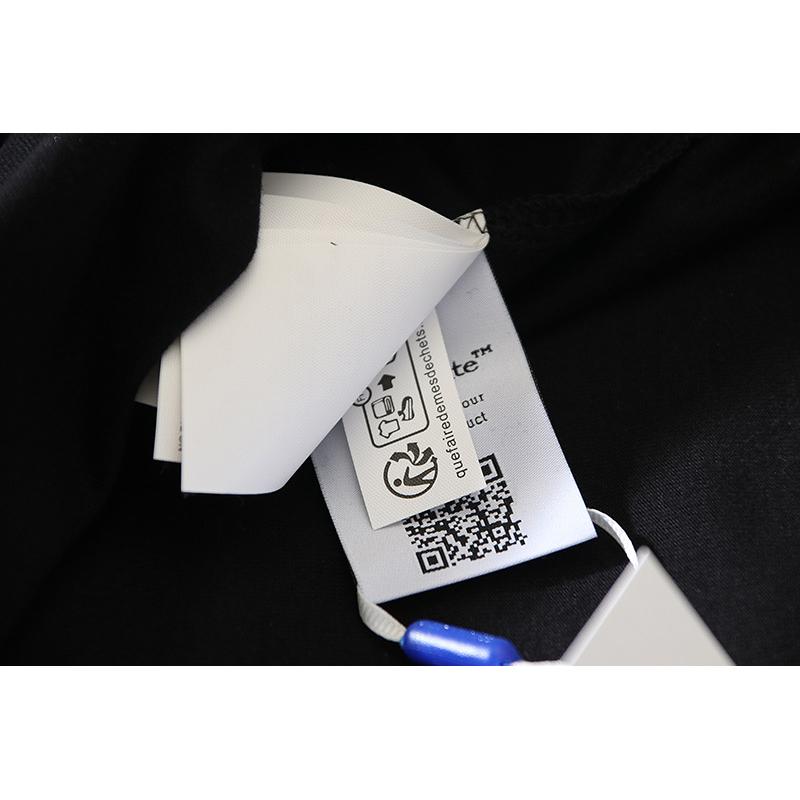 Off-White Wiosna/Lato 2025 Nowe OW Wzór Strzałki Graffiti 3D Bluza z Okrągłym Dekoltem z Krótkim Rękawem Męska i Damska