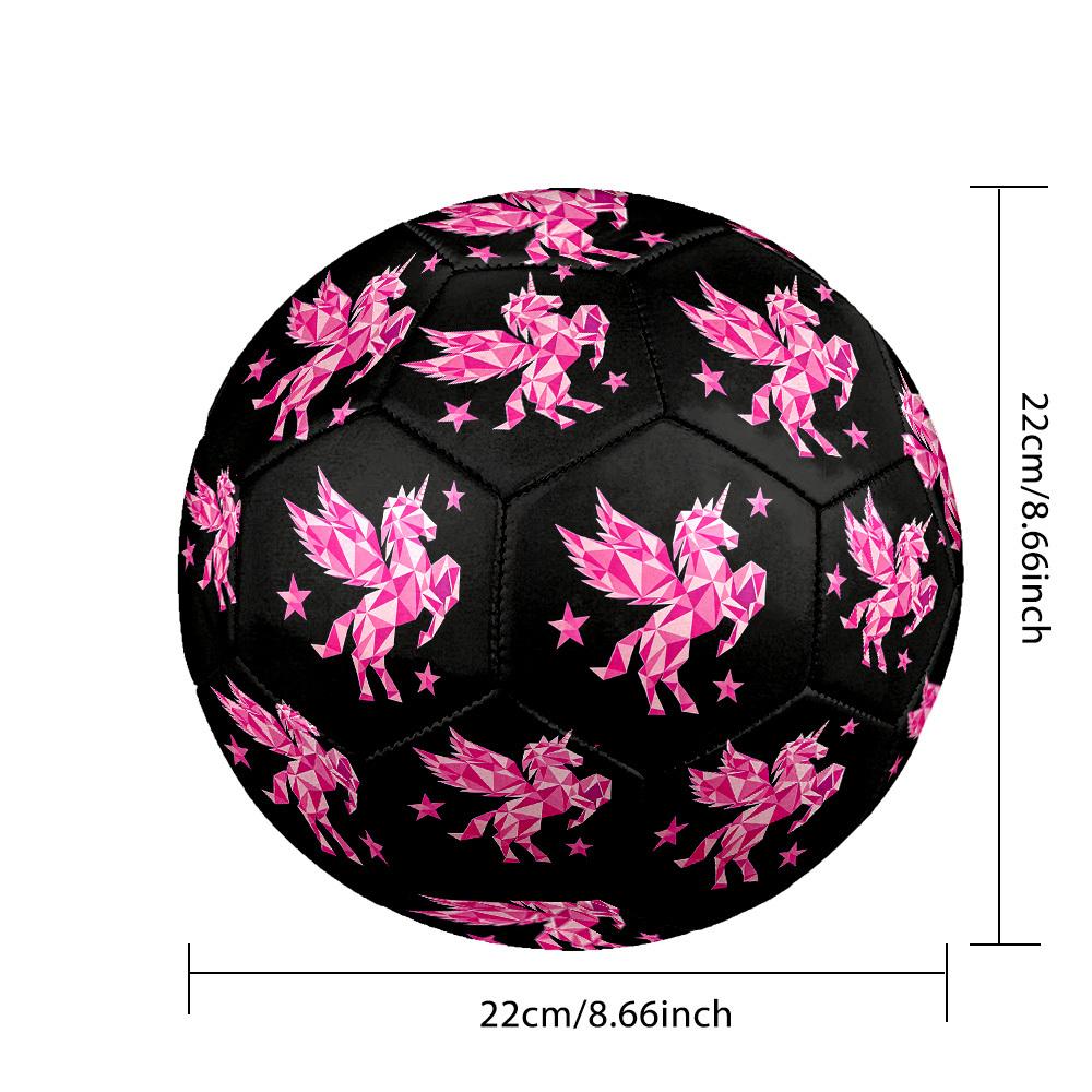 1pc Pink Geometric Unicorn Size 5 Soccer Ball Professional Match Training Football Indoor &Outdoor Sports Ball Lightweight Durable C6594