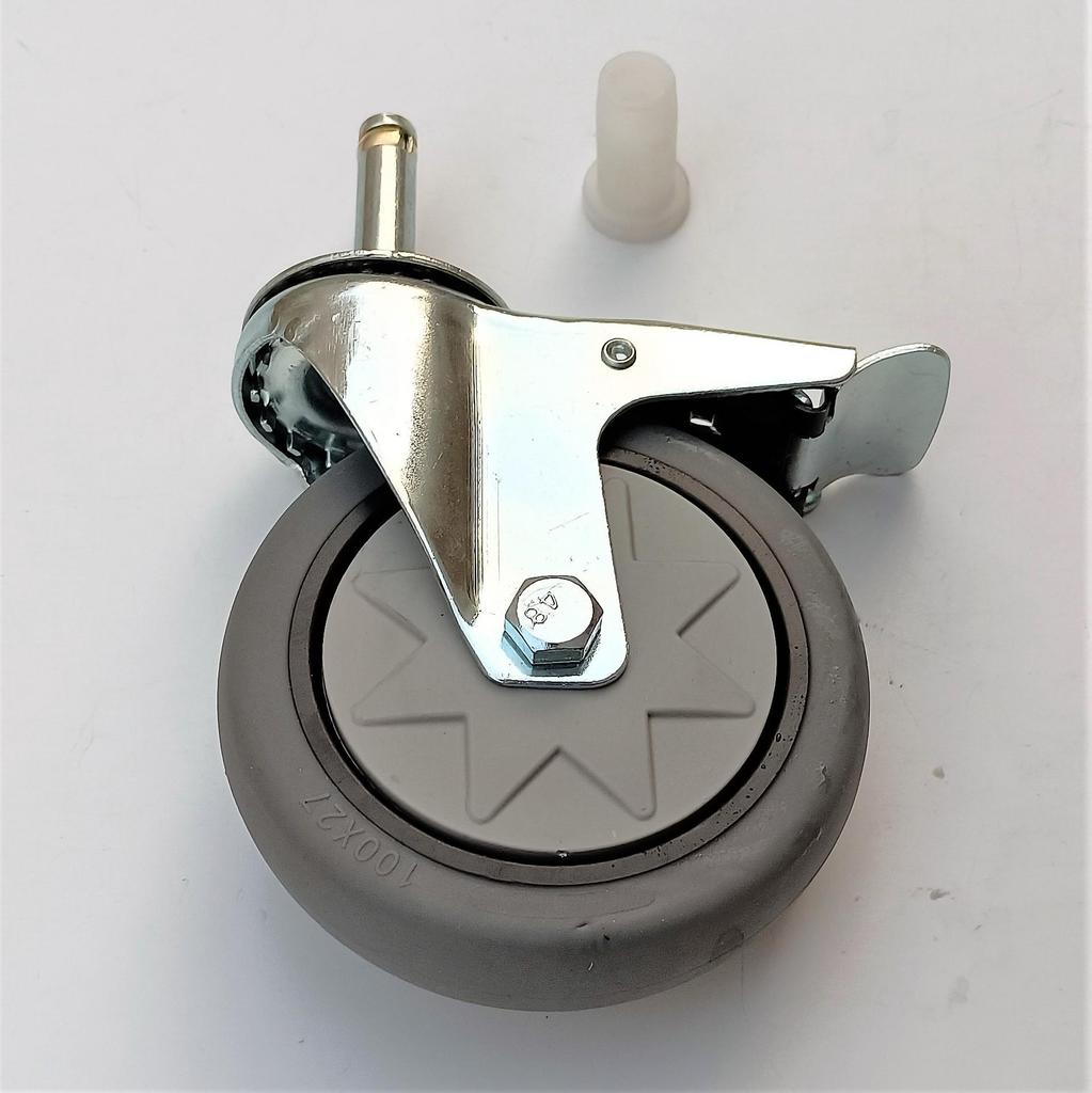 4-Inch Silent Swivel Caster with Brake - Medium TPR High-Grade Elastic Wheel for Dining Cars