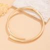 Punk Water Drop Torques Choker Necklace Open Cuff Bangle for Women Wed Bridal Adjustable Rings Party Grunge Jewelry Set