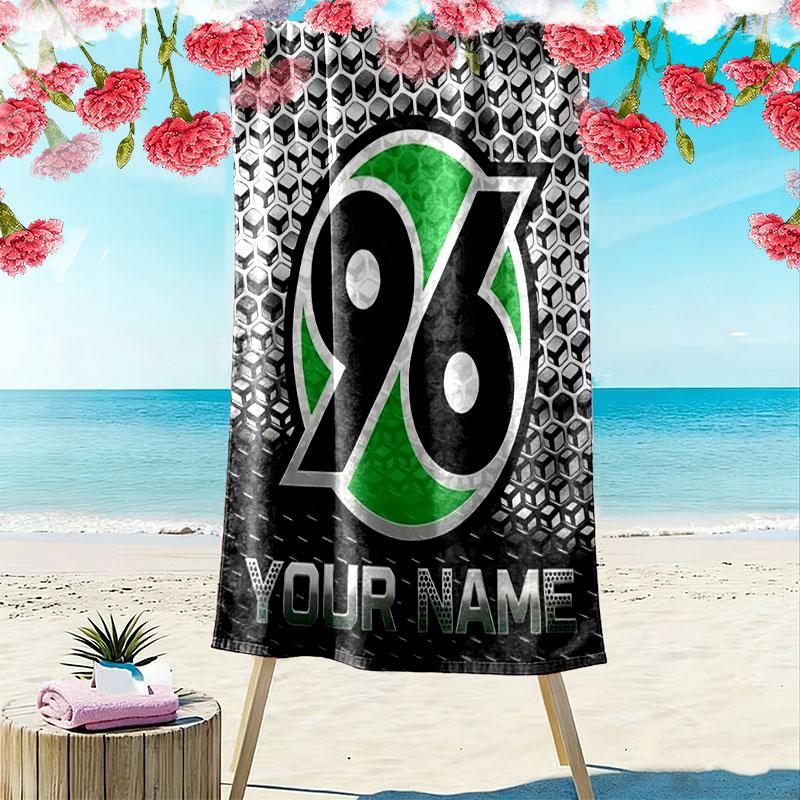 Hannover 96 Custom Name Print Beach Towel, Large Soft Quick Dry Towel for Beach Camping Swimming