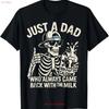 Skeleton Funny Just A Dad Who Always Came Back With The Milk T Shirt Vintage Top For Everyday Wear Breathable Homme