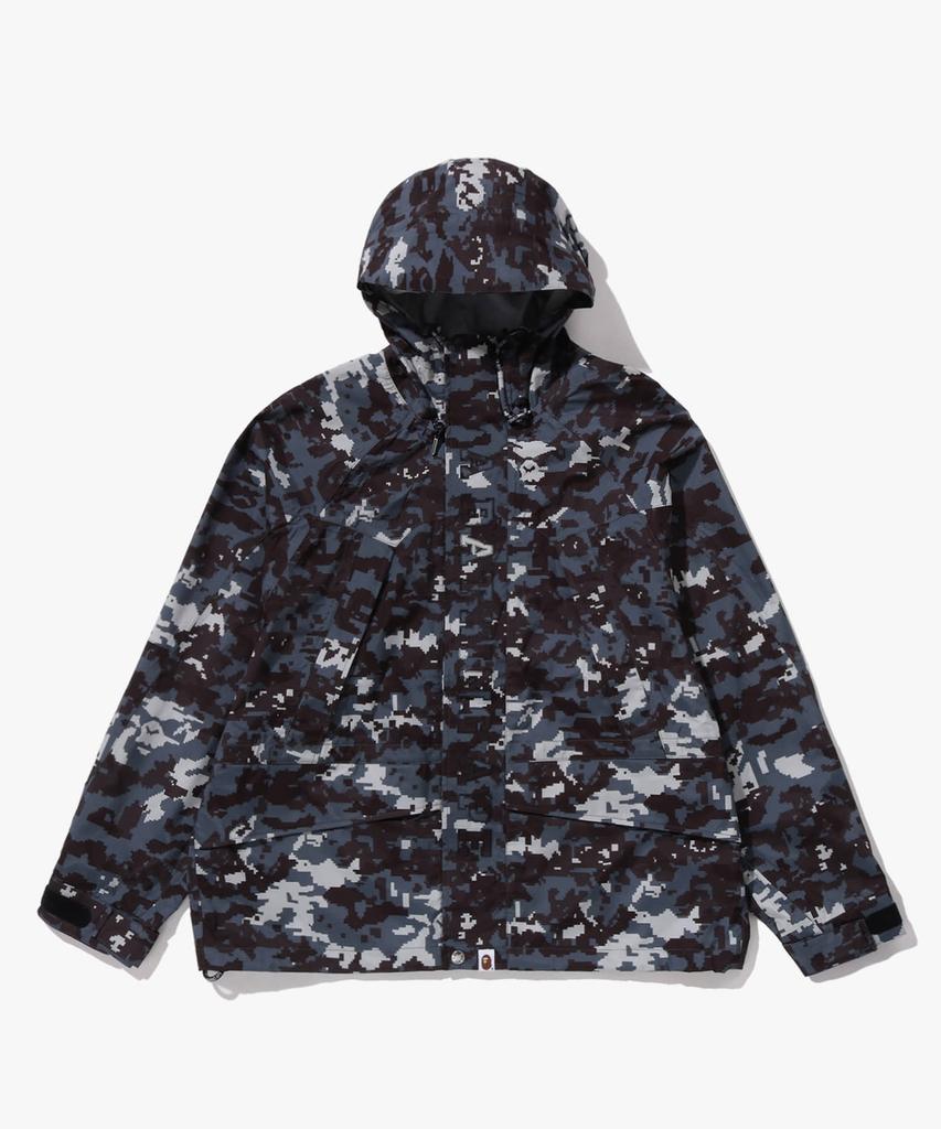 Bape Multi Pixel Camo Snowboard 2-Layer Jacket (M) Black