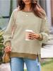 Multi-color Striped Round Neck Casual Sweatshirt