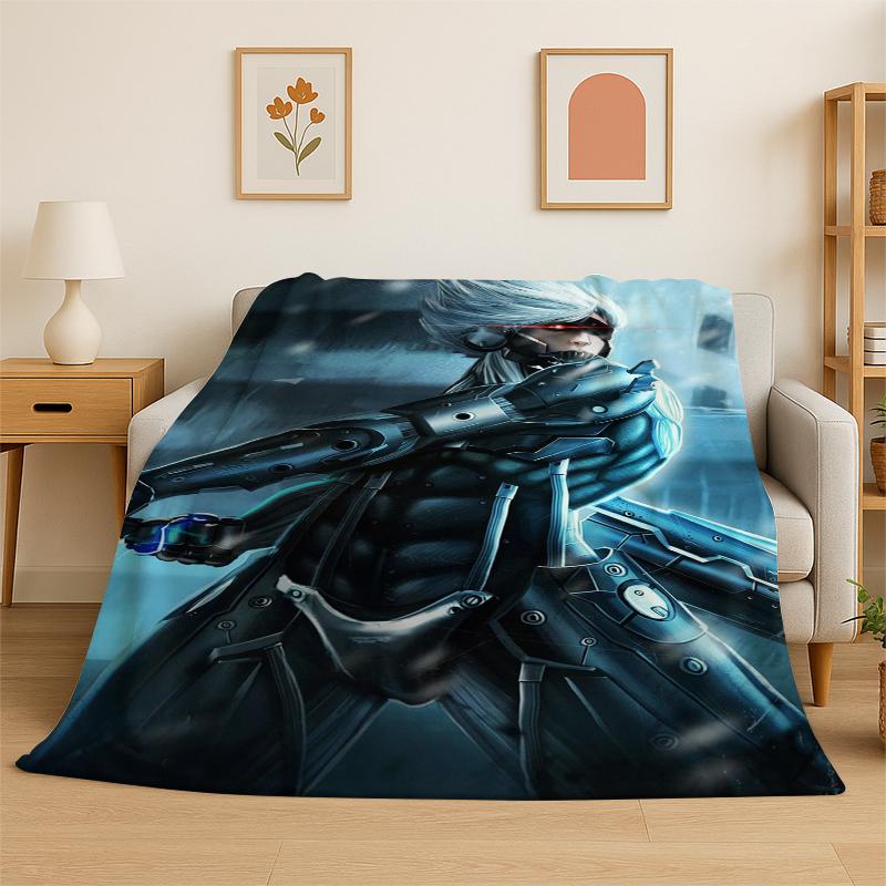 Game Metal Gear Solid Cartoon Soft Flannel Throw Blanket,Warm Cozy Blanket for Bed,Couch,Sofa,Bedroom,Living Room,Travel,Picnic