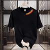 Street Casual Trend All-match Heavyweight Cotton Printing Rainbow Soft Loose Comfort New Style Men's Short Sleeved Summer 2024