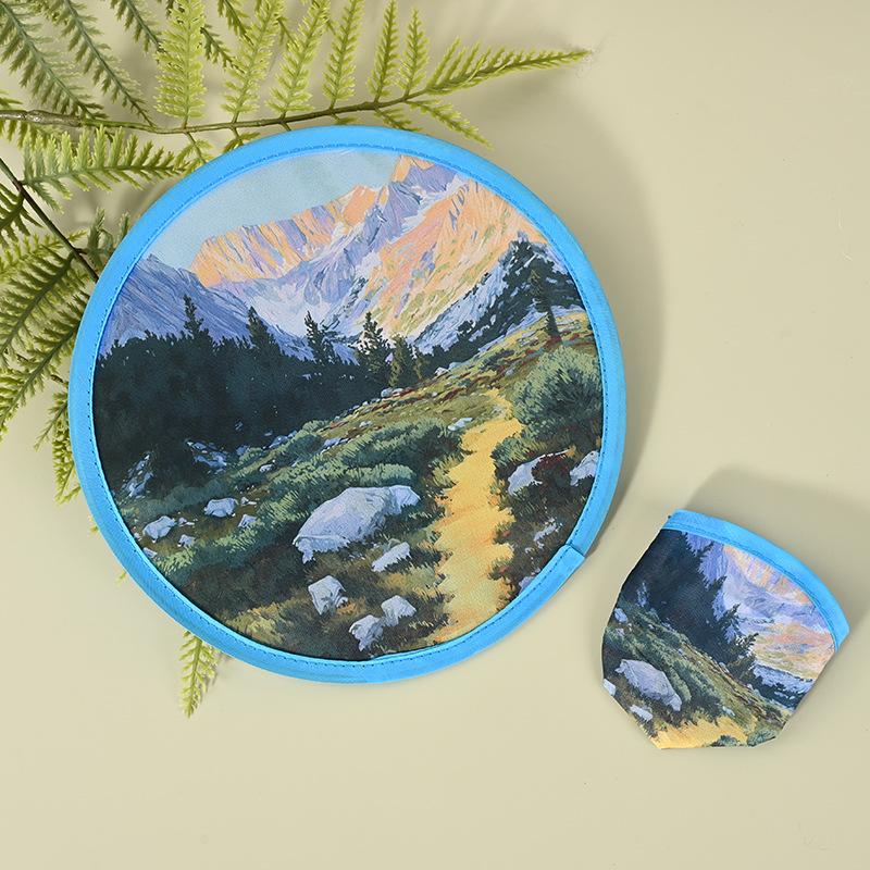 Round Foldable Hand Fans Handheld Folding Fan Portable Pocket Cooling Fans For Summer Events Outdoor Travel Supplies Gift