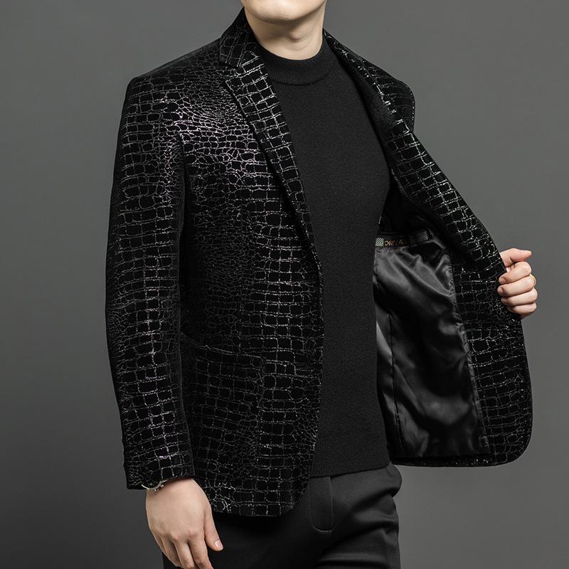 Leather jacket men's suit top layer sheepskin jacket autumn casual leather suit