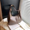 Women Retro Crescent Bag PU Leather with Zipper Hobo Shoulder Bag Solid Handbag Work Casual Underarm Pouch Travel Crossbody Bags