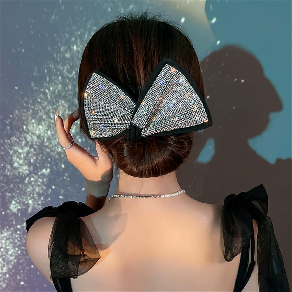 Fashion Ladies Headband Sequined Bow Tie Meatball Headdress
