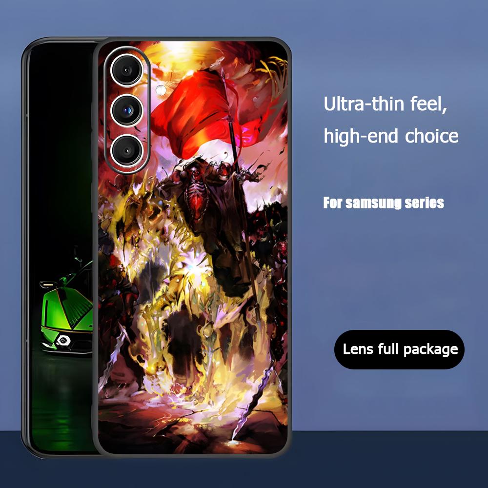 Overlord Cool Hot Anime Phone Case For Samsung Galaxy S25 S24 S23 S22 S21 S20 Plus Ultra Note20 Soft Black