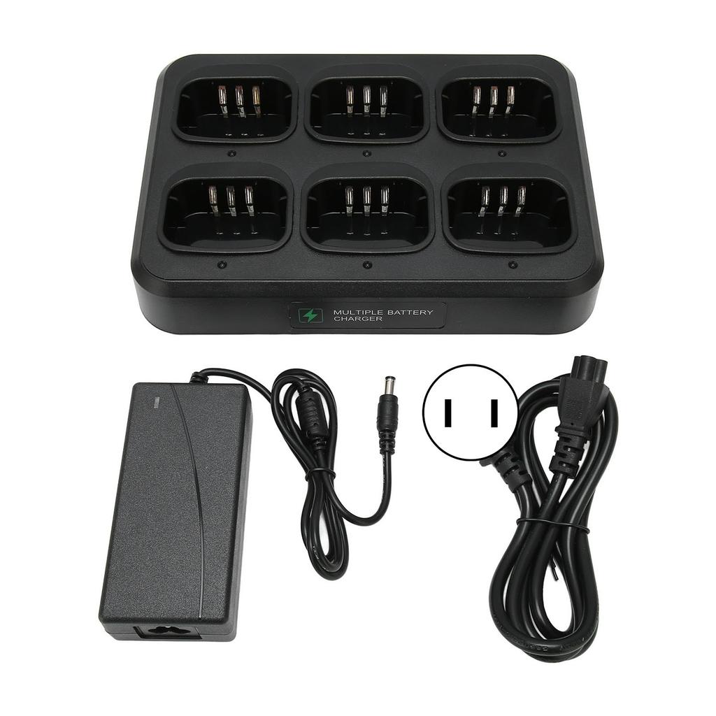 Walkie Talkie Seksveis Lader Rask Varmeavledning 500mA Utgang AC 100?240V Multiladerbase for