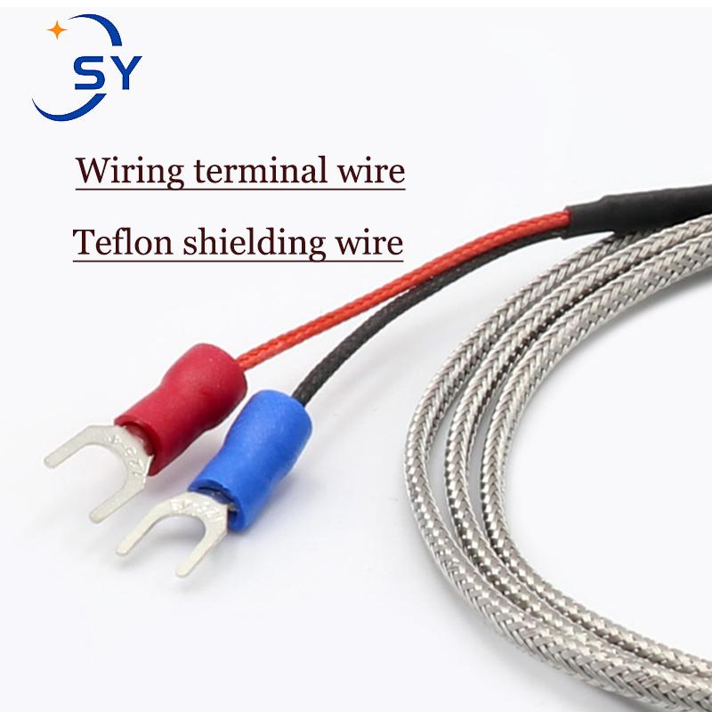 Probe Type Thermocouple K/E Stainless Steel Shielded Wire Thermal Resistance Rod Measuring Wire Temperature Sensor