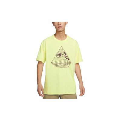 ACG Wechselndes Augen Grafikdruck Schnelltrocknendes Kurzarm-T-Shirt Herren Tops Hellgrün FJ1128-337