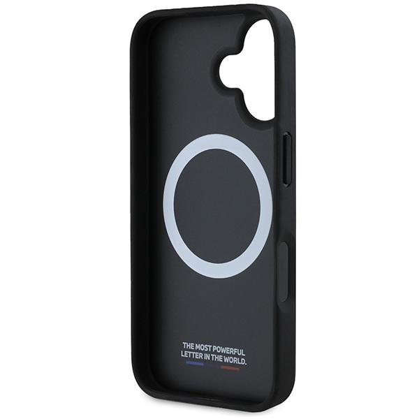 BMW Bmhmp16S23Pupdk Iphone 16 6.1 Czarny/Black Hardcase M Perforated Tricolor Line Magsafe