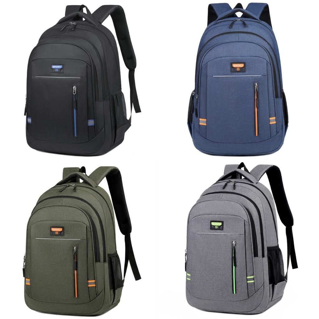 Backpack Sport Letter Reflective Strip Design Wear Resistant Double Bag Zipper