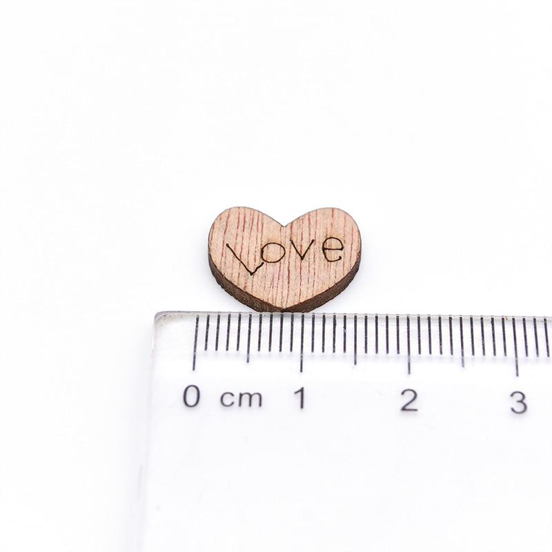100Pcs Mini Wooden Love Heart Wedding Table Scatter DIY Craft Accessories Rustic Wedding Party DIY Decoration Favor Scrapbooking