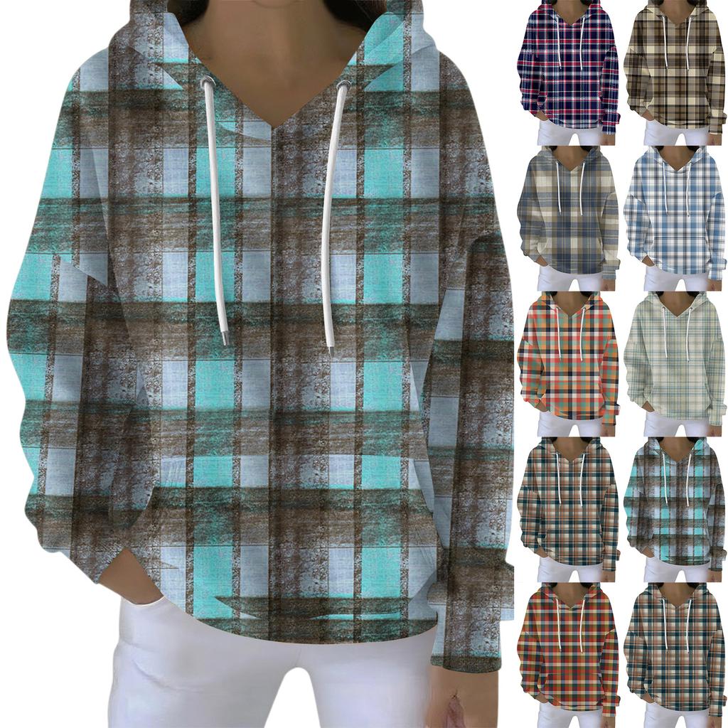 Women's Fashion Casual Hooded Loose Printed Long Sleeve Sweatshirt