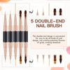 5Pcs Double-Ended Nail Art Brushes Liner Detail Thin Brushes Nail Drawing Pen 3D Nail Art Decorations At Home DIY Manic