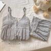 Women's Summer Pajama Set: Sweet Loose Camisole & Shorts with Removable Chest Pads