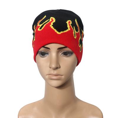 Autumn and Winter Hip Hop Knitted Hat Outdoor Pullover Hat Street Cold Hat Flame Wool Hat Men and Women 2025