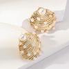 Stylish Rhinestone Starfish Shell Stud Earrings - Colorful Beach Design