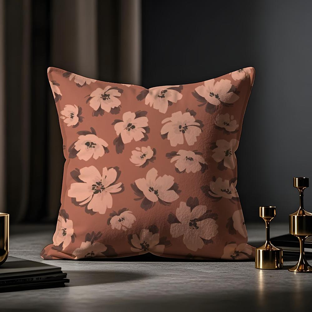Morandi Geometric Abstraction Pillow Case Antidustmite Pillowcase Invisible Zipper Silky Short Plush Sofa Cushion Cover