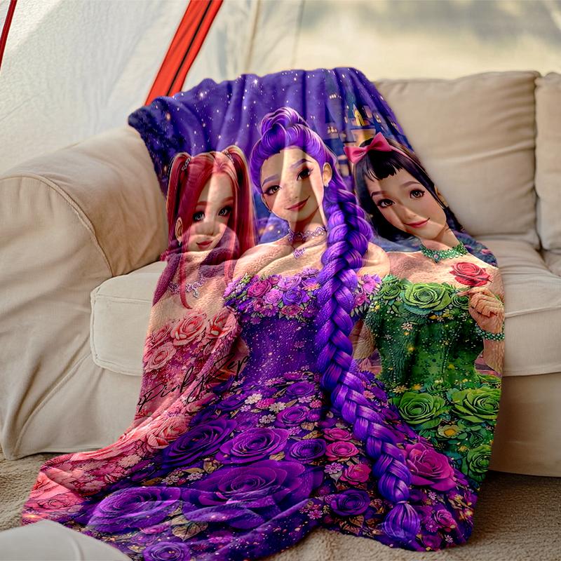 1pc Kpop Demon Hunters Blanket, Home Printed Throw Blanket - Soft Blanket Gift for Family, Washable Sofa Bed Blanket