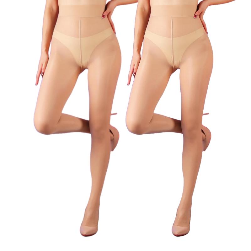 SIMPLEJEWEL 2 Pairs Women's Shiny Sheer Tights PLUS SIZE High Waist Silk Comfort Stockings Oil Shimmery Nylons Pantyhose