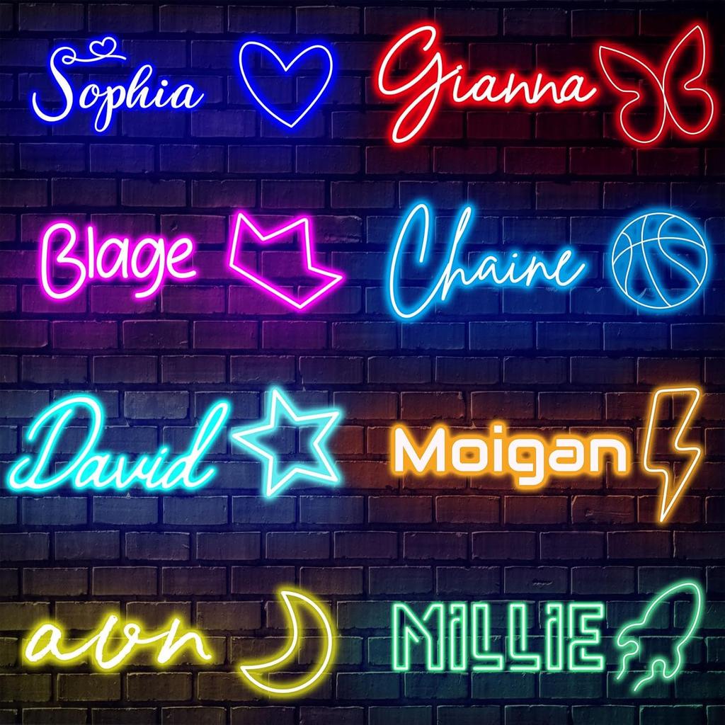 Custom Neon Sign - Customizable Neon Signs for Wall Decor, Neon Name Sign Personalized for Wedding Birthday Party Gifts, Neon Lights for Bedroom Bar