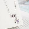 Bear flower small waist necklace female American retro sweet cool babe style niche premium collarbone chain