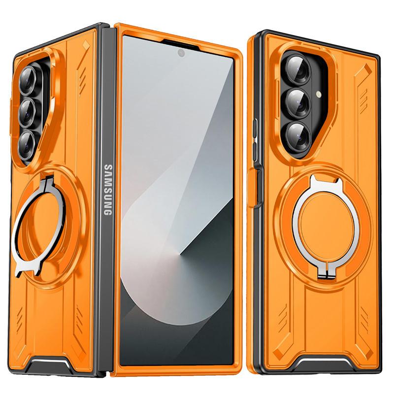 Applicable To Samsung Z Fold 7 Lingsheng Folding Anti-drop Mobile Phone Case Z Filp 7 Magnetic Rotary Bracket Protective Case