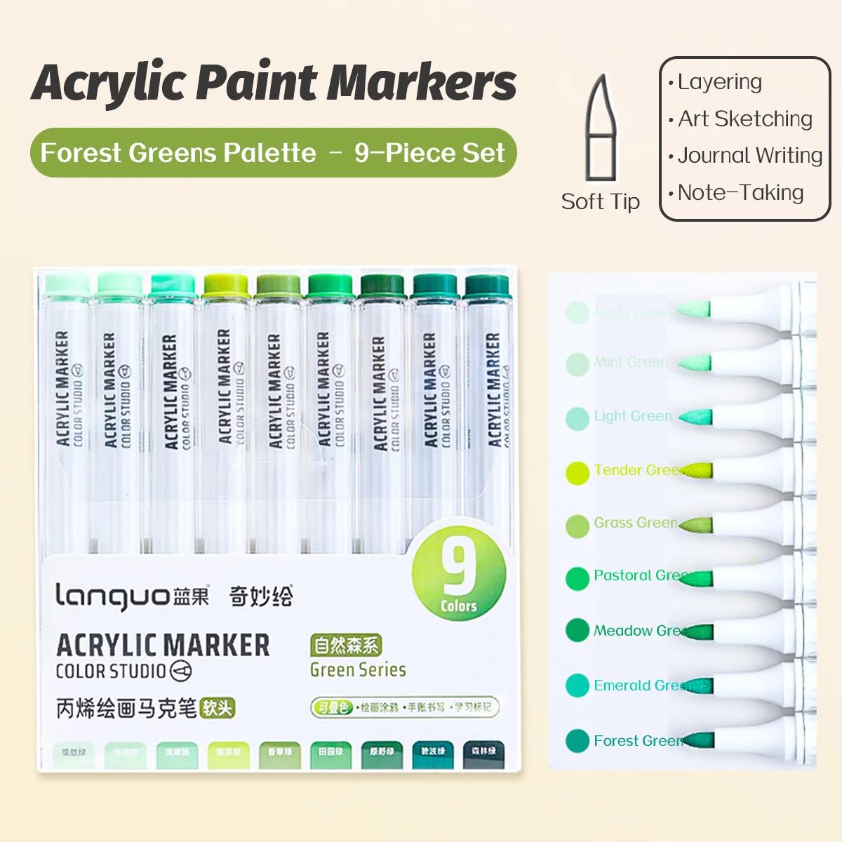 

Акриловий маркер Languo з м яким наконечником для малювання художника, швидковисихаючий, для DIY-крафтів, студентського графіті, акрилові фарби, безпечні для дітей