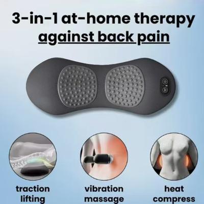 Lumbar Support Pillow Deep Tissue Massager with Heating & Vibration Memory Foam Cushion for Travel Home Office Use