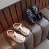 Girls' Baotou Sandals Summer New Children's Shoes Roman Shoes with Hollow Leather Shoes for Adults and Girls
